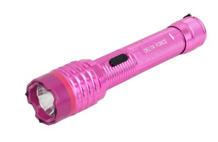 8" 10 Million Volt Pink Delta Force Stun Gun with Led Light