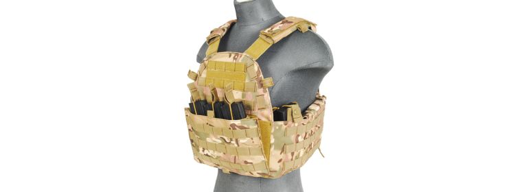SCA-311C2 69T4 PLATE CARRIER w/TRIPLE INNER MAG POUCH (CAMO)